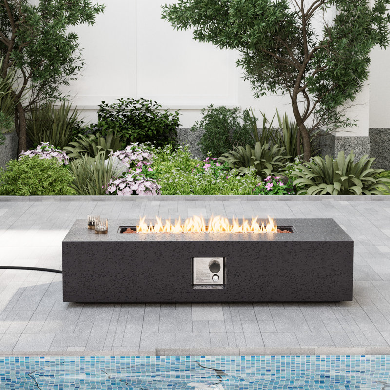Rectangle Propane Fire Pit Table, Gray