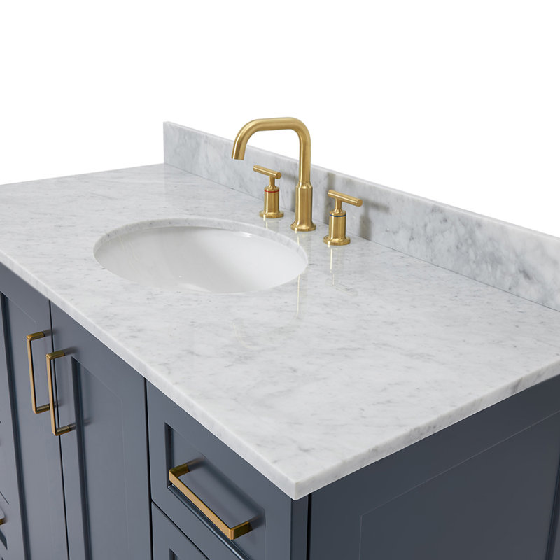 ARIEL TAYLOR 61 IN SINGLE RECTANGLE SINK VANITY, Midnight Blue, 61", Rectangular