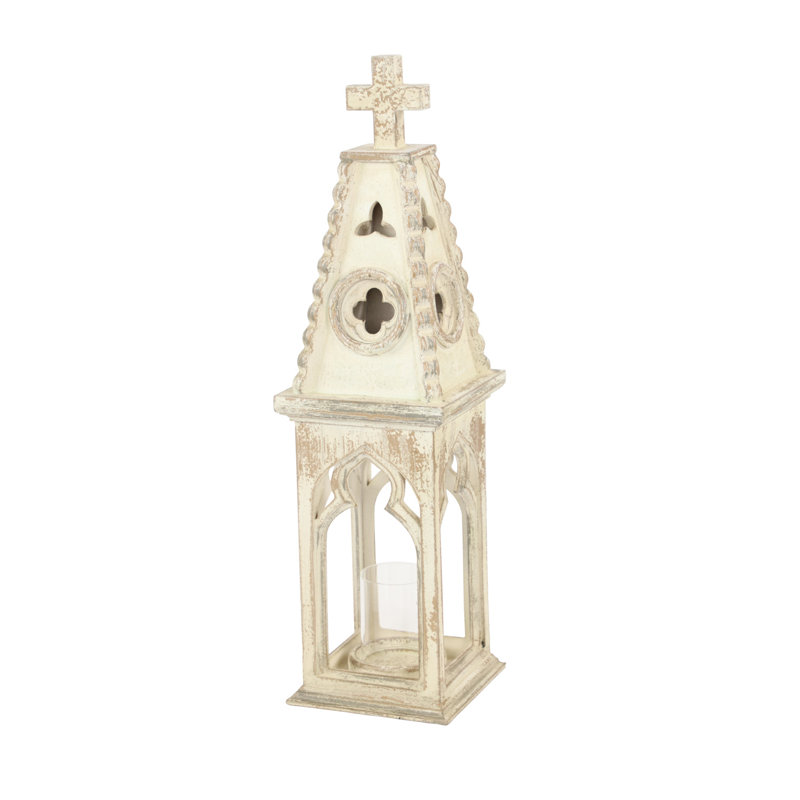 Lanterne blanche décorative d'intérieur en bois