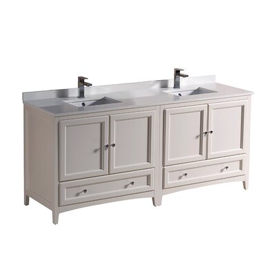 Formosa Fresca 72"" Free-Standing Double Sink Bathroom Vanity Set -  FCB20-3636AW-CWH-U