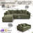 Gus 102.4"W 5 Seaters Convertible LAF RAF Corduroy Sectional, include1 Ottoman-335125362