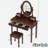 Vanity Desk With Adjustable Angle Mirror, Cushioned Stool And 5 Drawers-934476126