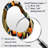 Circular Retro Dynamics I - Geometric Asymmetrical Decorative Wall Mirror, Modern Unique Shape Mirror, Printed Metal Art