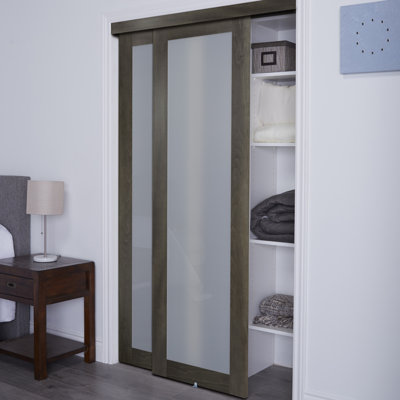 Euro Glass Sliding Closet Doors with Installation Hardware Kit -  Renin, EU2450IAFGE060080