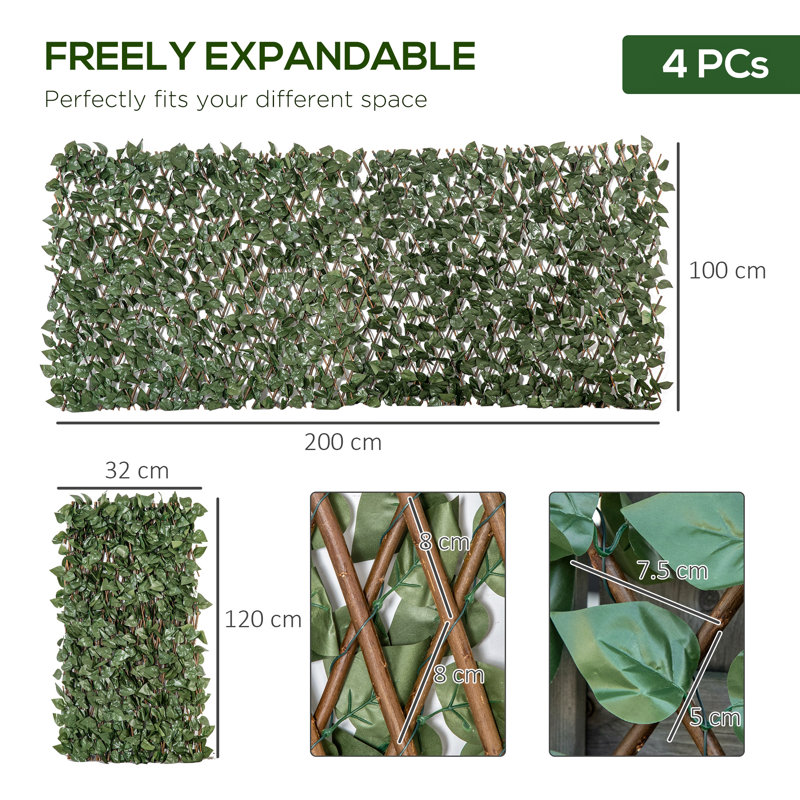 100cm Faux Evergreen Hedge