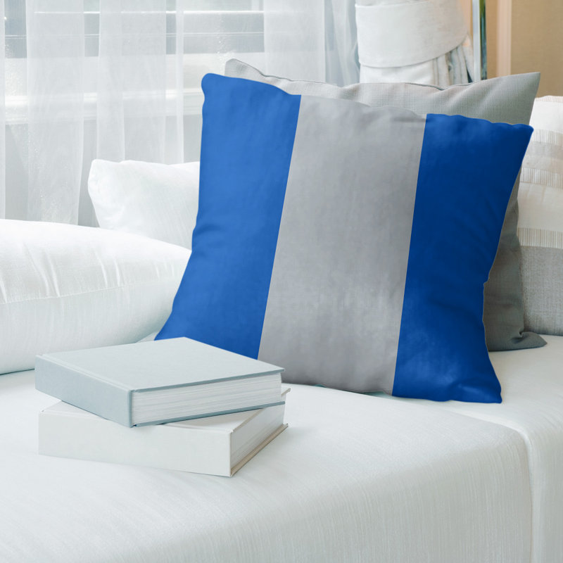 Oreiller Dallas Basketball, 26 po x 26 po, Bleu royal / bleu marine / blanc, Polyester/ Bourre en polyester