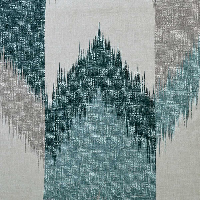 Rideau de douche en coton, Chevron turquoise