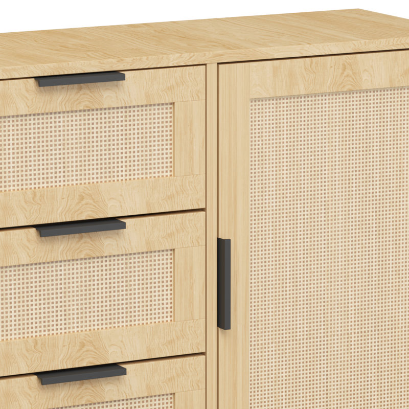 Armoire de rangement en bois pour chambre à coucher - 3 tiroirs, hauteur de tablette personnalisable, cadre, commode moderne à assemblage simple pour tiroir, tablette réglable, structure, nécessaire