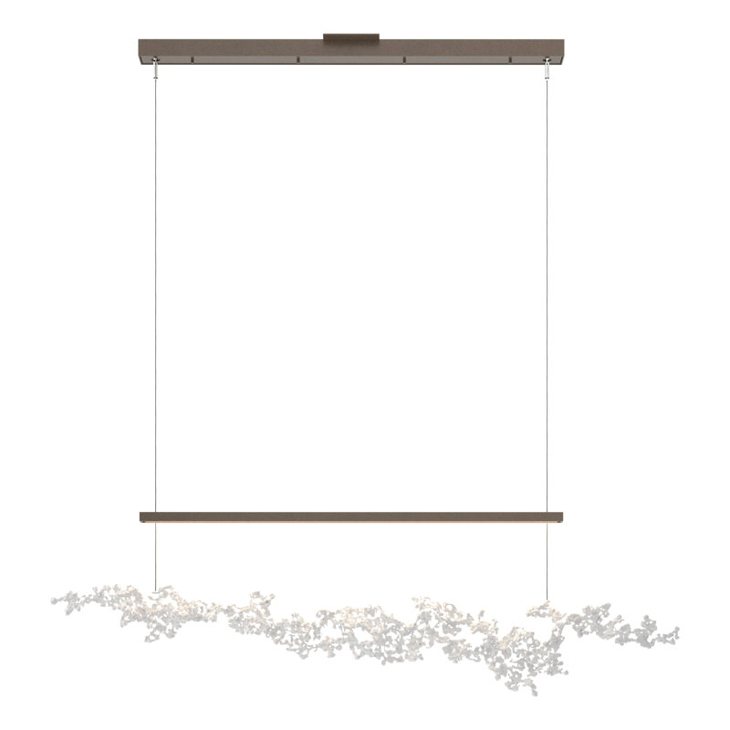 Luminaire suspendu linéaire à 1 lumière pour îlot de cuisine Coral, Blanc, Bronze