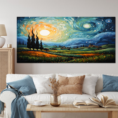 Vangogh The Swaying Cypress II Framed On Canvas by Vincent Van Gogh Painting