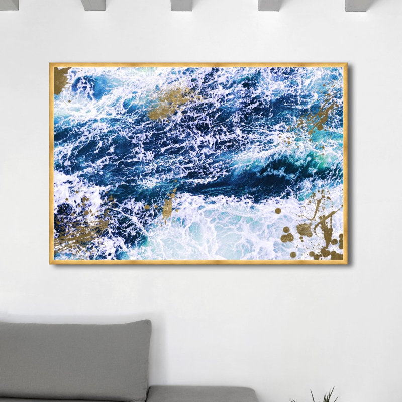 " Seas Of Gold ", Flat Black Framed, 38" H x 56" W