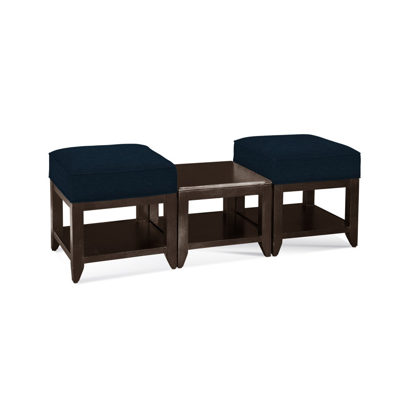 Elements Upholstered Cube Ottoman, Green Performance Fabric; 0851-54, Java