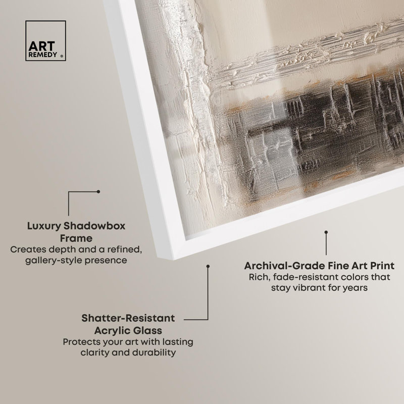 «Lintel of Time III Boho Art Shadowbox Print» par Art Remedy, H 21 po x l 17 po, Blanc