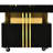Modern Coffee Table With Marble Effect Top And Caster Wheels, Black Rectangular Rolling