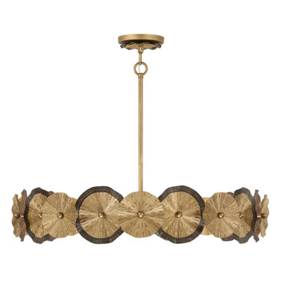Luminaire suspendu 5 lumières Lincoln en or et bronze vieilli par Breegan Jane