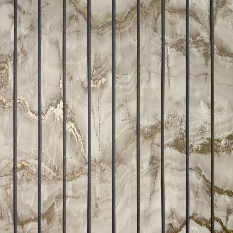 Marble Slat Panel Luxury Wallpaper, Beige