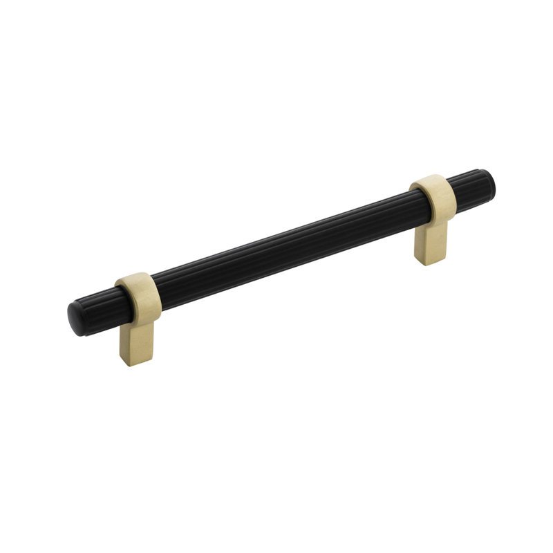 Sinclaire Bar / Handle Pull, 5.06, 0.75, Matte Black/Brushed Golden Brass