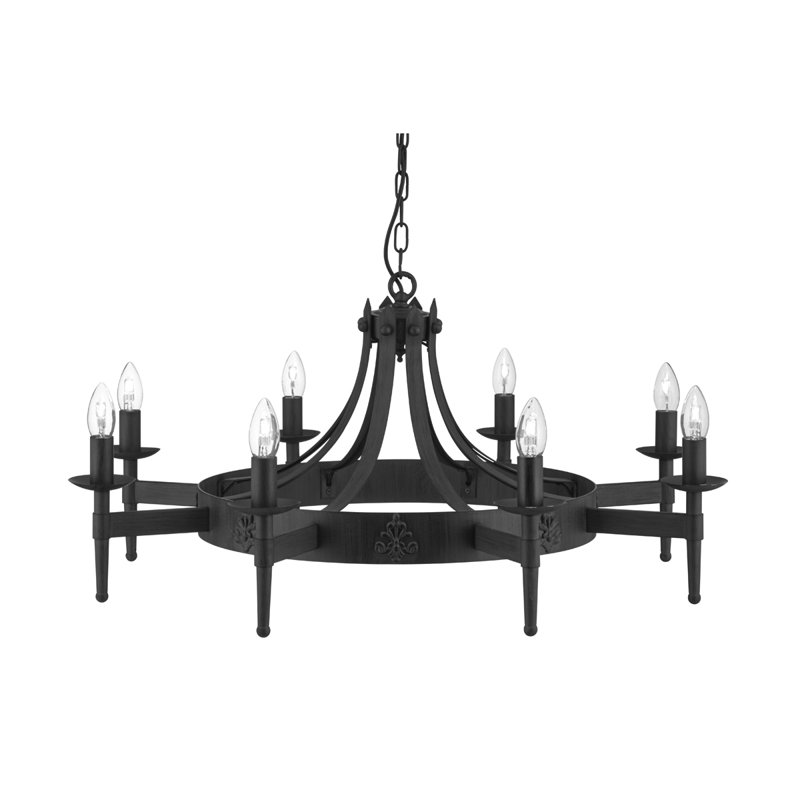 Eastbourne 8 - Light Waggon Wheel Chandelier