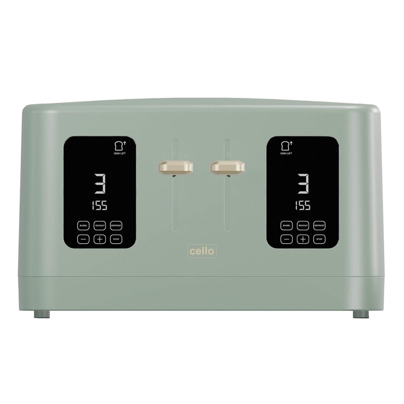 Cello 4 Slice Digital Toaster, Green