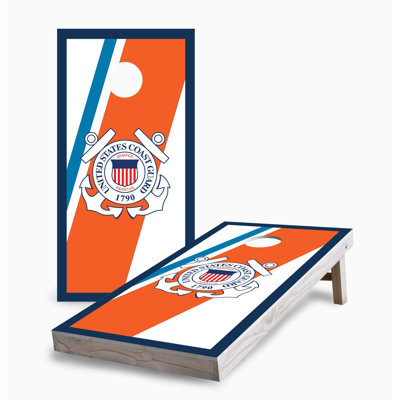 Coast Guard 2x4 Cornhole Board Set | Includes (2) Boards (8) Bags & Optional Accessories