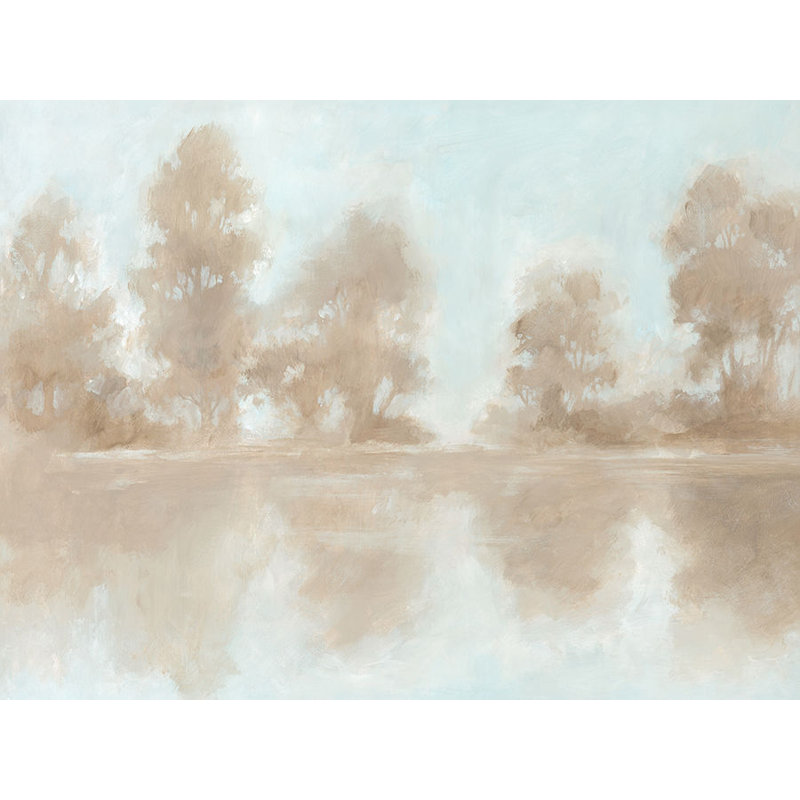 "Trees Near Water" par Richard Ryder - Art mural encadré, Image au gel brossé