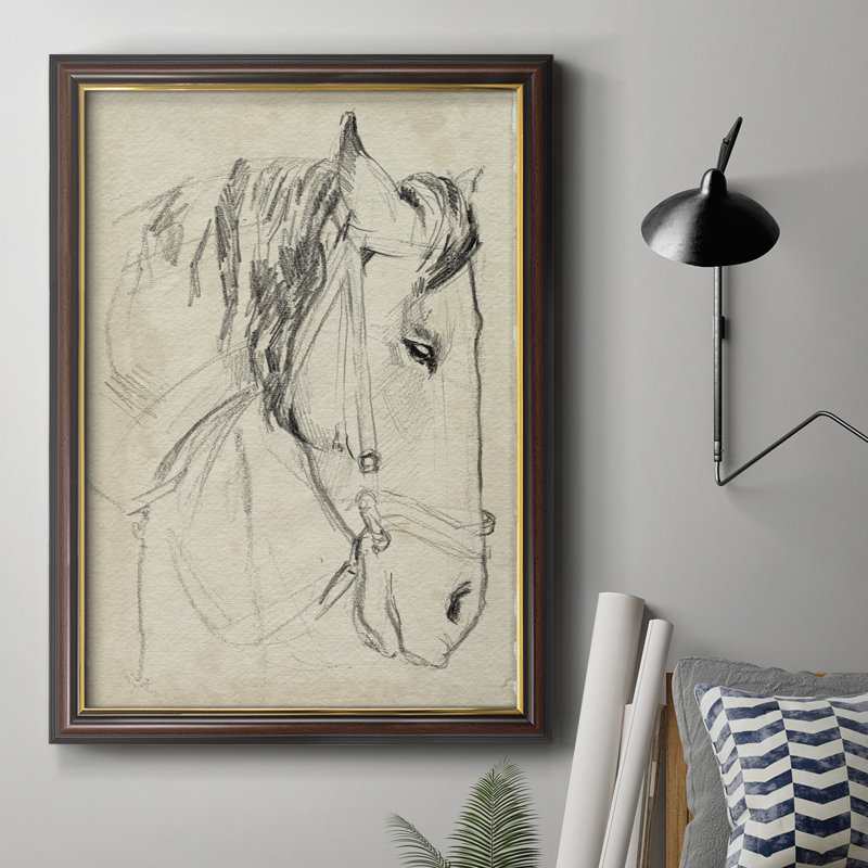 " Horse In Bridle Sketch I ", 36" H x 24" W x 2.5" D