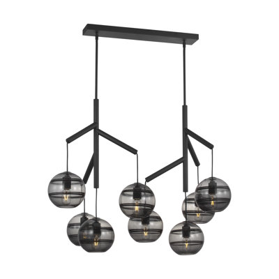 Sean Lavin Sedona 8-light LED double chandelier in nightshade black finish