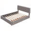 Élégant lit plateforme tapissier en lin avec tiroirs de rangement et lit gigogne simple TG-1128523645