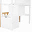 Lit superposé simple au-dessus de simple, lit maison, rangement et barrière de sécurité Stairway