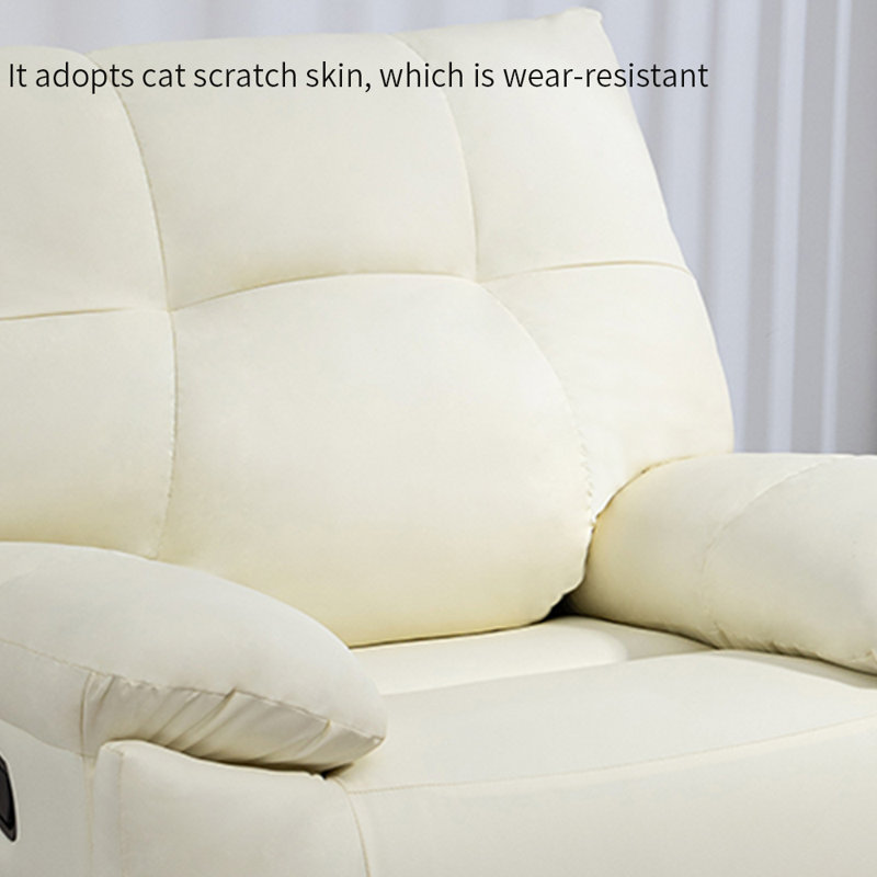 Comfortable faux leather lounge chair, Beige