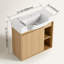 Meuble-lavabo mural 24 po avec lavabo en céramique blanche et porte à fermeture en douceur, emballage KD, chêne clair-559139686-559139687