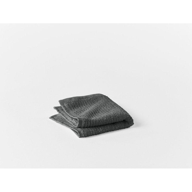 Temescal 100% Cotton Plush Ribbed Washcloth, Shadow