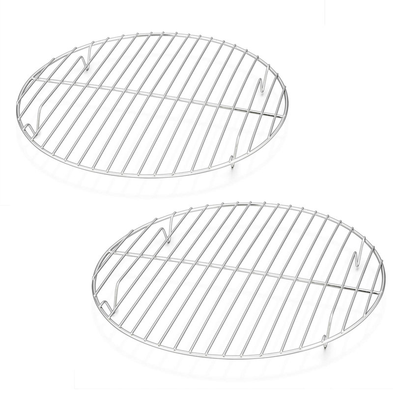 Grilles de cuisson rondes, ensemble de 2 plaques de cuisson à la vapeur rondes en acier inoxydable, multi-usages pour autocuiseur à friteuse à conserves, va au lave-vaisselle