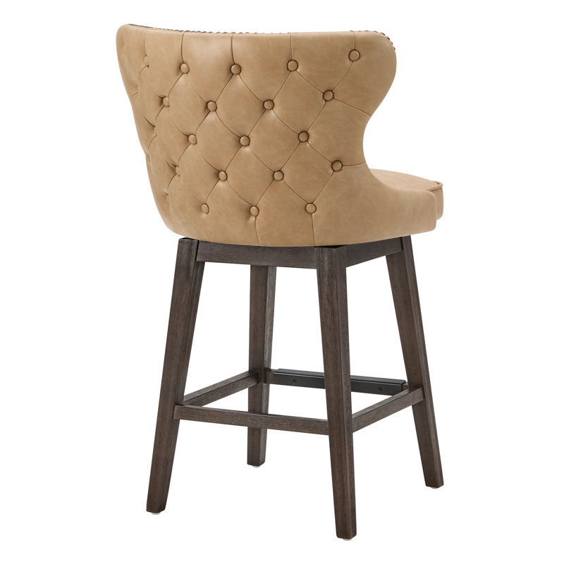 Tabouret de bar et de comptoir pivotant Caraline, Tan, Counter Stool (26” Seat Height)
