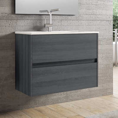 Alba 80cm 2 Drawer Basin Unit