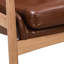 Chaise d'appoint en similicuir, fauteuil de style Mid-Century moderne avec structure en bois massif, fauteuil de lecture avec dossier haut pour le salon-2099928448