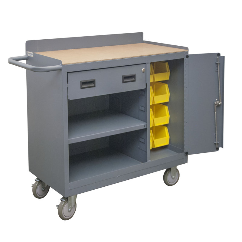36'' W Wood Top Workbench with Wheels