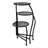 Folding 3-Tier Iron Plant Stand with Elegant Leaf Cutout Design for Indoor Living Spaces and Outdoor Garden Use – 22", Black