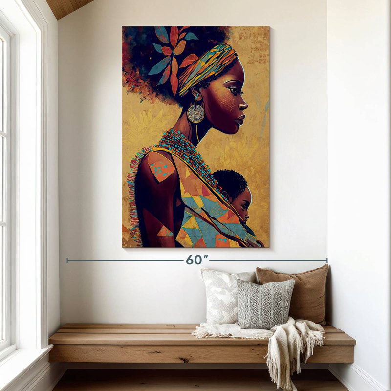 Leisha, mère boho et enfant, H 51 po x l 34 po