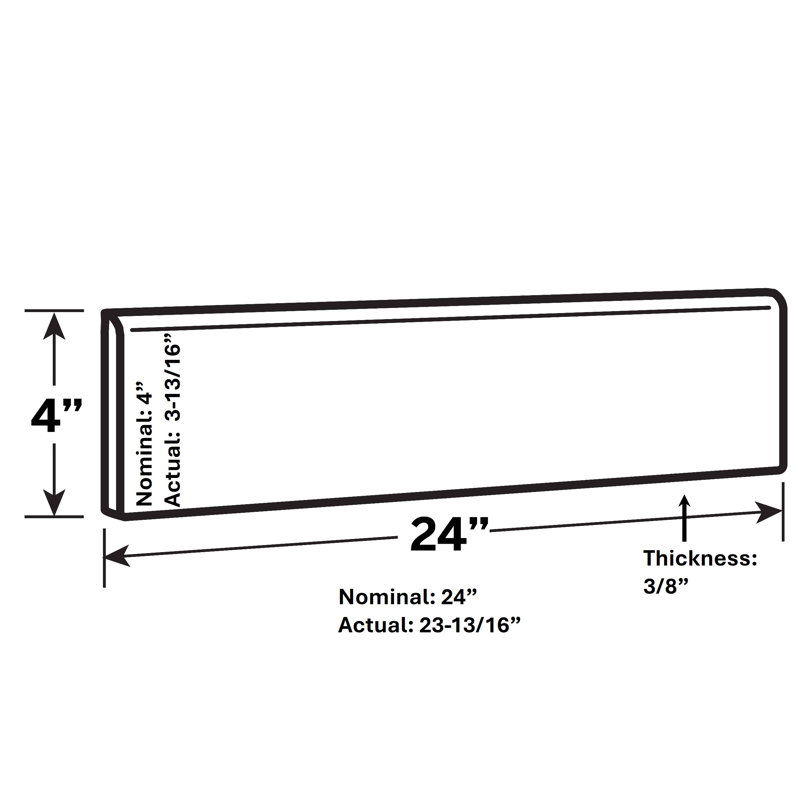 Citified 24'' L x 4'' W Porcelain Concrete Look Bullnose Tile Trim, Charcoal