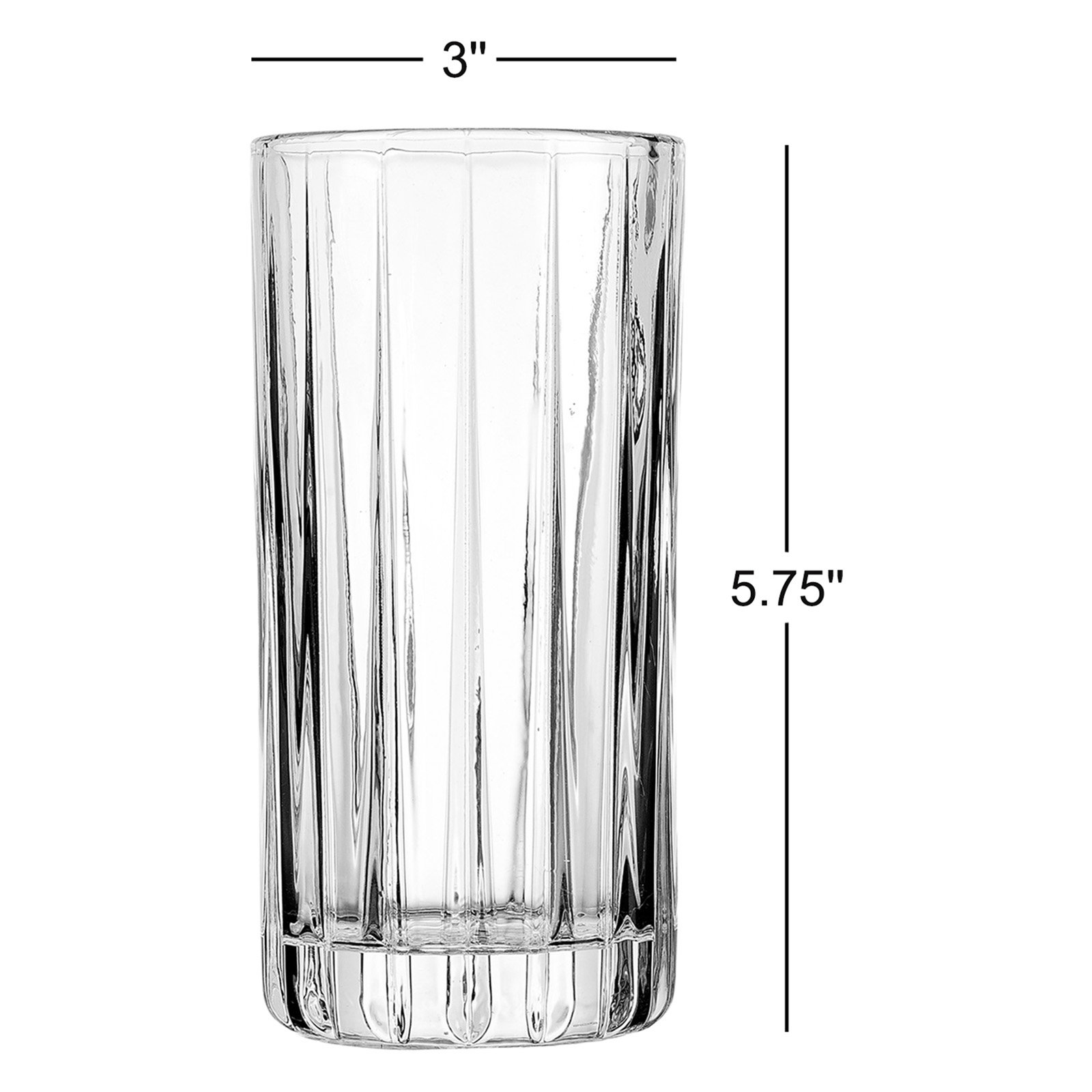Parallels Ribbed Crystal Highball Glass