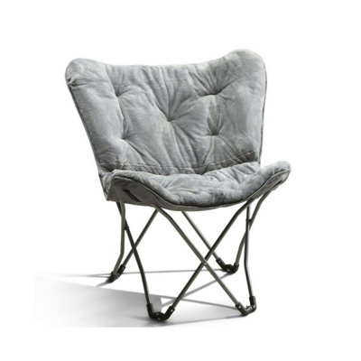 Comfortable Adult Folding Gray Butterfly Chair, Suitable For Teenagers And Adults.