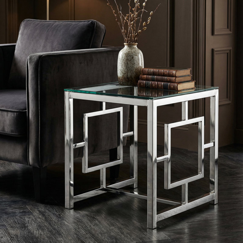 Varda Glass Top End Table