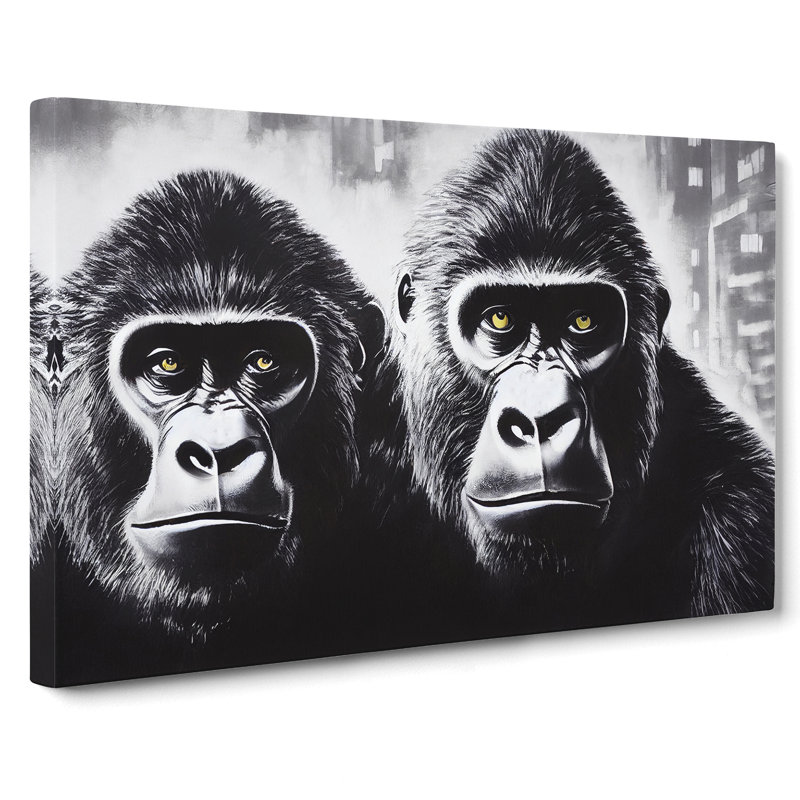 The Two Gorillas - Wrapped Canvas, 40cm H x 60cm W x 3cm D