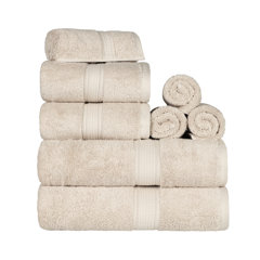 Premium Cotton 800 GSM Heavyweight Plush Luxury 9 Piece Bathroom Towel Set,  Cream - Blue Nile Mills