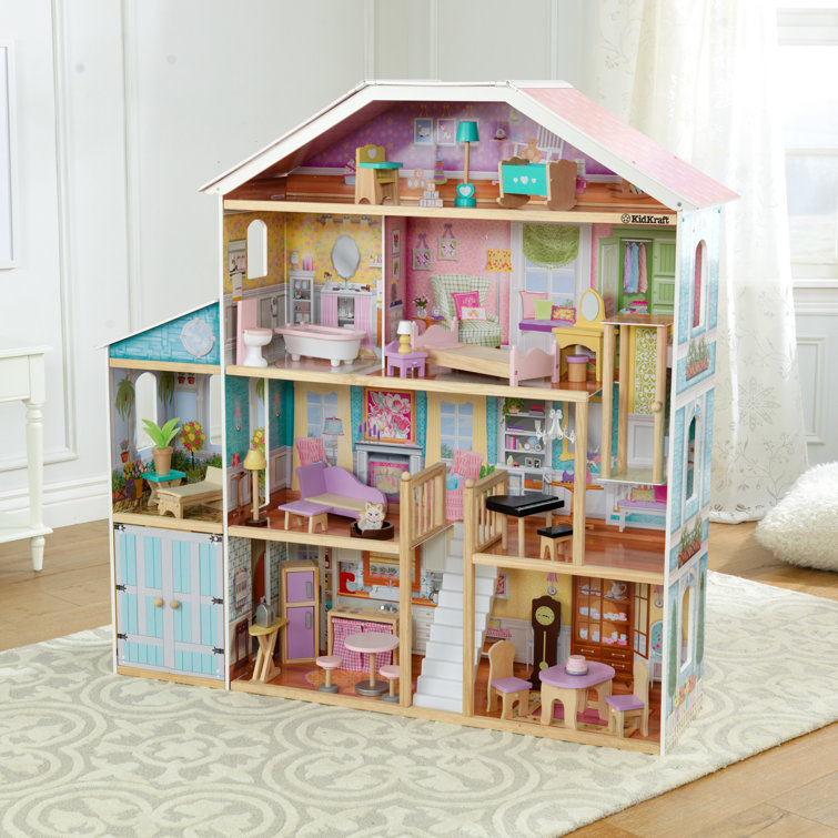 KidKraft Super Model Wooden Dollhouse with Elevator and 11