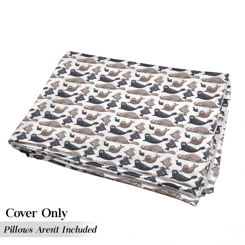 Housse de coussin d'extérieur avec otarie, H 2 po x l 36 po x P 88 po