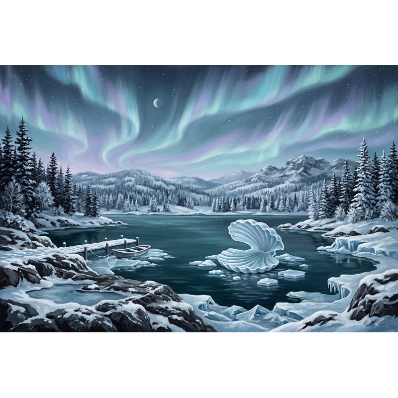Décoration murale aurores boréales Aurores boréales, 100 po x 96 po, Texturé non collé