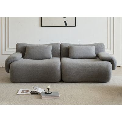 Sofa in a Box, Memory Foam 2-Seater Couch, Modern Compression Sofa with Deep Seat, No Assembly Required, Couch for Living Room Bedroom Apartment