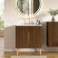 Meuble-lavabo 30 po en noyer rayé avec lavabo blanc de Carrare, options d'armoires autoportantes et murales pour salle de bain moderne-1481710520-1481710521-1481710523